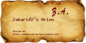 Zakariás Arion névjegykártya